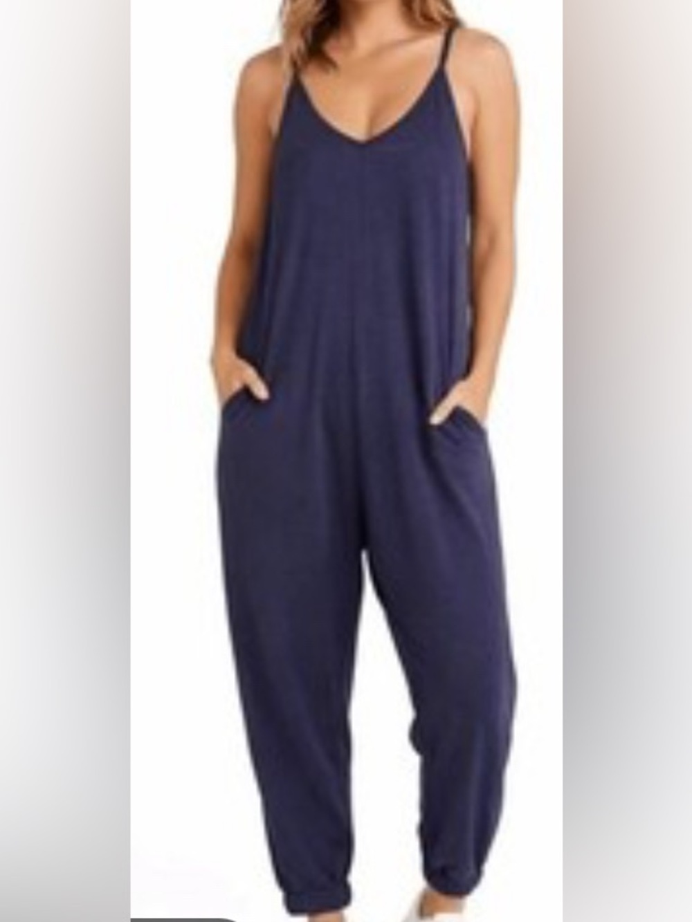 Sincerely JulesV-Neck Spaghetti Strap Jumpsuit with Pockets NWT